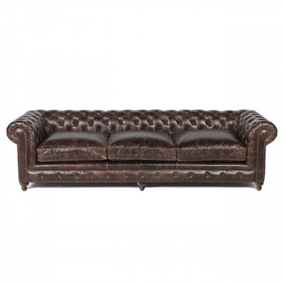 Bruin Chesterfield bank bank stof leder banken bekleding stel Big XXL
