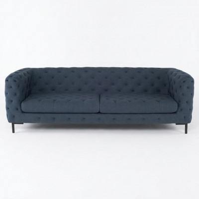 Grijze moderne 3-zits Chesterfield woonkamer stijlvolle bank.