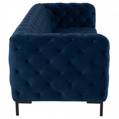 Stijlvolle Blauwe Chesterfield 3-zits Woonkamer Luxe Bankstel