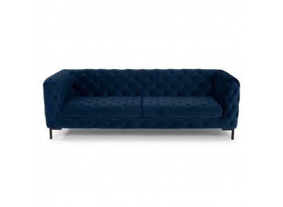 Stijlvolle Blauwe Chesterfield 3-zits Woonkamer Luxe Bankstel