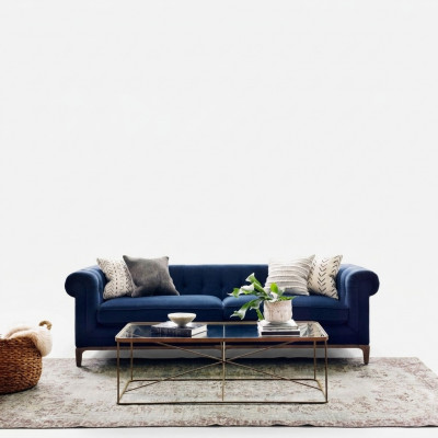 Chesterfield Sofa Bank Polster Leer Stof Banken Polster Set 4-zits