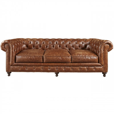 Ontwerper Chesterfield bruine driezitter luxe 3-zitsbank