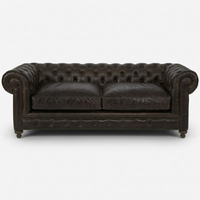 Moderne Zwarte Chesterfield Driezits Woonkamer Luxe Bankstel