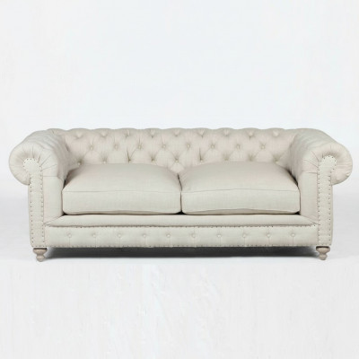 Witte Chesterfield Luxe Driezits Moderne 3-zits Woonkamer Bankstel