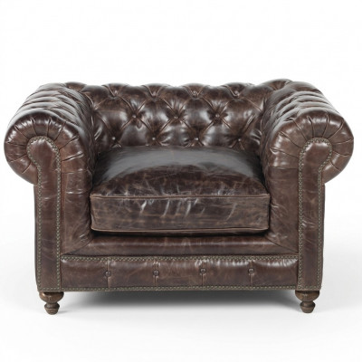 jvmoebel ® - Leren Sofa Bank - Bruine Fauteuil Bekleding Eénzitter Bankstel