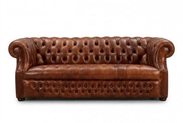 Bruine Chesterfield driezits Designer Bank Stijlvolle Bankstel