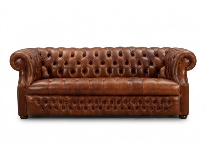Bruine Chesterfield driezits Designer Bank Stijlvolle Bankstel