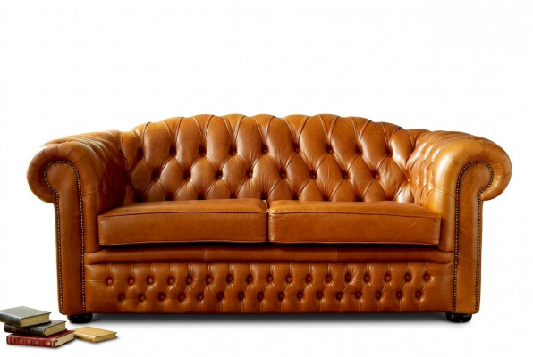 Chesterfield Bank Bankstel Bekleding Stof Leer Bankstellen Bruine Set 3-Zitter