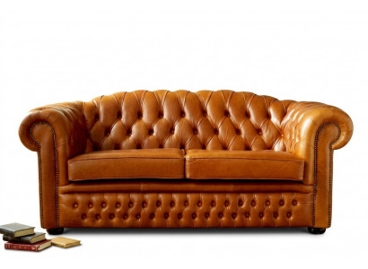 Chesterfield Bank Bankstel Bekleding Stof Leer Bankstellen Bruine Set 3-Zitter