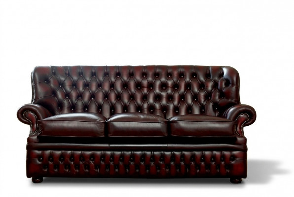 Bruine Chesterfield 3-zitsbank in antieke stijl designer woonkamerbank