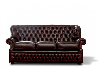 Bruine Chesterfield 3-zitsbank in antieke stijl designer woonkamerbank