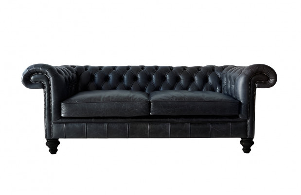 Ontwerper grijze Chesterfield 3-zits luxe woonkamerbank