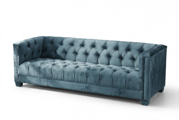 Turkis Samt Fluwelen Bank # Chesterfield Luxe Meubels # Engelse Bank jvmoebel ®