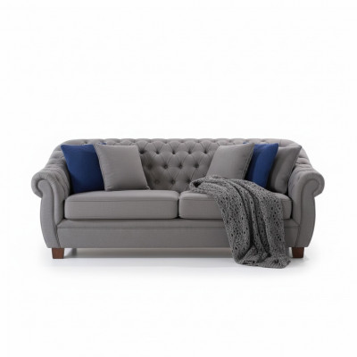 Chesterfield gestoffeerde driezitsbank woonkamer bank textiel ontwerp