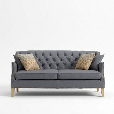 Bank Grijze Chesterfield Kantoor Sofa Ontvangst Banken Leder Textiel Nieuw jvmoebel ®