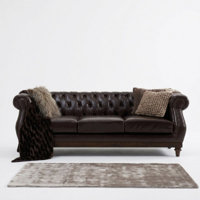 Chesterfield ontwerper bruine 3-zits luxe woonkamerbank