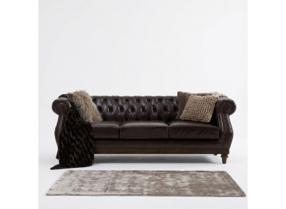 Chesterfield ontwerper bruine 3-zits luxe woonkamerbank