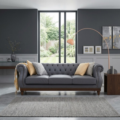Chesterfield bank bank bekleding leer banken stof bekleding suite