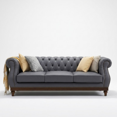 Chesterfield bank bank bekleding leer banken stof bekleding suite