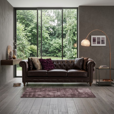 Chesterfield Bank Bank Bekleding Stof Leder Bankstel Bekleding Set 3 Zitter