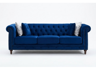 jvmoebel ® - Lederen Sofa Bank - Koninklijk Blauw Bekleding Driezitsbankstel
