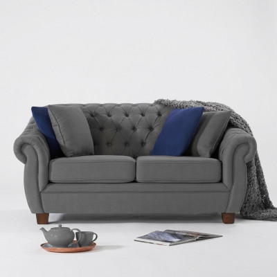 Klassieke Leren Bank - Textiel Chesterfield Stof Sofa 2-zits Nieuw jvmoebel ®