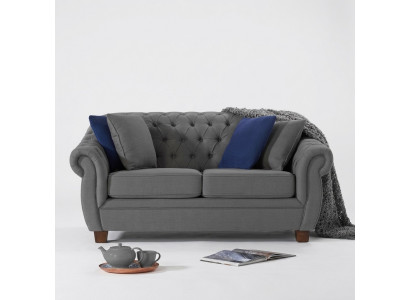 Klassieke Leren Bank - Textiel Chesterfield Stof Sofa 2-zits Nieuw jvmoebel ®