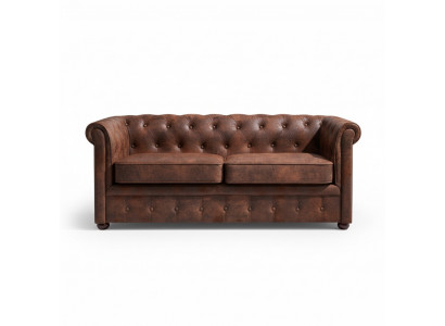 Luxe Chesterfield bankstel van kunstleer voor de woonkamer