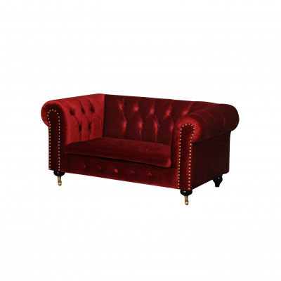 Rood Barok Sofa Bank - Chesterfield Stof 2-Zitsbank Leder Textiel jvmoebel ® NIEUW