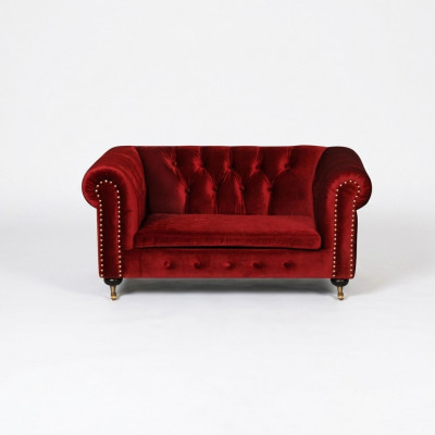 Rood Barok Sofa Bank - Chesterfield Stof 2-Zitsbank Leder Textiel jvmoebel ® NIEUW