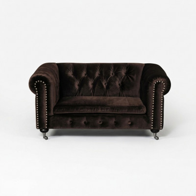 Zwarte Barok Sofa Bank - Chesterfield Stof 2-zits Lederen Textiel jvmoebel ®