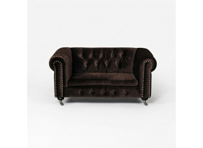 Zwarte Barok Sofa Bank - Chesterfield Stof 2-zits Lederen Textiel jvmoebel ®
