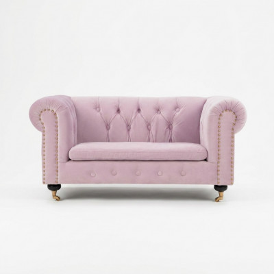 Roze Chesterfield Sofa Bank Bekleding Stof Leder Banken Bekleding Set Nieuw