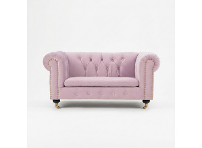Roze Chesterfield Sofa Bank Bekleding Stof Leder Banken Bekleding Set Nieuw
