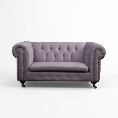 Chesterfield 2-zits Klassieke Luxe Barok Rokoko Bank Textiel Leren Sofa