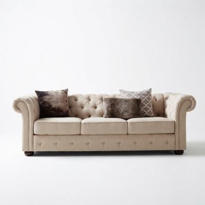 Landhuis stijl meubelen - Chesterfield bankstel 3+2 set stof