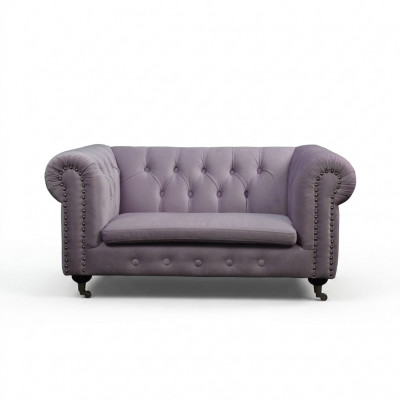 Chesterfield 2-zits Klassieke Luxe Barok en Rococo Sofa in Textiel en Leren Bank