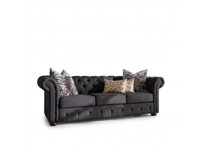 jvmoebel ® - Lederen Sofa Bank - Royal Grijs Gestoffeerde Driezitsbank Set Nieuw