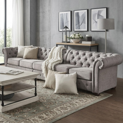 Chesterfield woonkamer gestoffeerde meubels bank bank vijfzitter textiel  Chesterfield woonkamer gestoffeerde meubels bank bank vijfzitter textiel