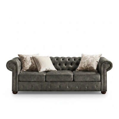 jvmoebel ® Leren Bank Sofa - Design Stoffen Driezitsbank Set Bruin
