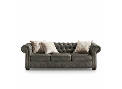 jvmoebel ® Leren Bank Sofa - Design Stoffen Driezitsbank Set Bruin