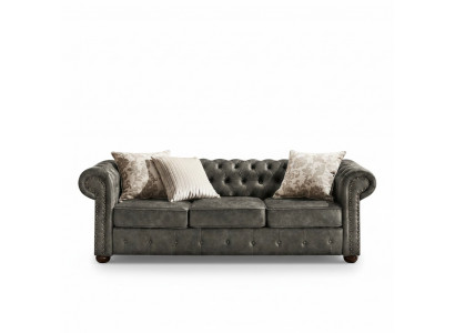 jvmoebel ® Leren Bank Sofa - Design Stoffen Driezitsbank Set Bruin