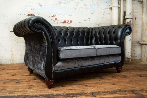 Chesterfield 2-zits klassieke luxe barokke rococo bank sofa leren bank nieuw