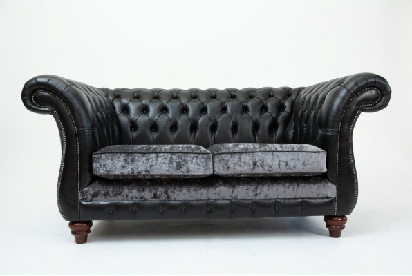 Chesterfield 2-zits klassieke luxe barokke rococo bank sofa leren bank nieuw