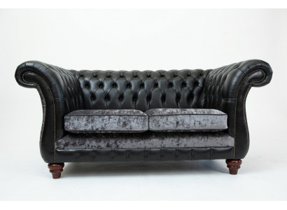 Chesterfield 2-zits klassieke luxe barokke rococo bank sofa leren bank nieuw