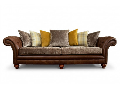 Klassieke luxe barok rococo sofa bank Chesterfield sofa textiel leer bank