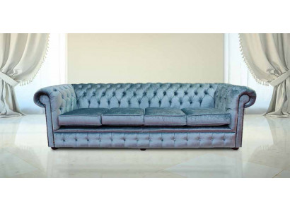 Chesterfield 5-zits klassieke luxe barok rococo bankstel stof leer