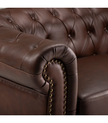 Chesterfield 3-zits Klassieke Luxe Barok Rococo Sofa Textiel Lederen Bank Nieuw