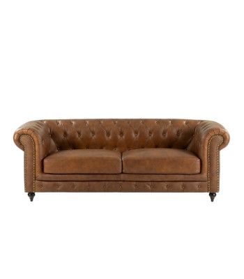 jvmoebel ® - Lederen Sofa Bank - Bruine Fauteuil Bekleding Driezits Bankstel