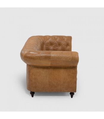 Chesterfield 3-Zits Klassieke Luxe Barokke Rococo Bank Textiel Leren Sofa